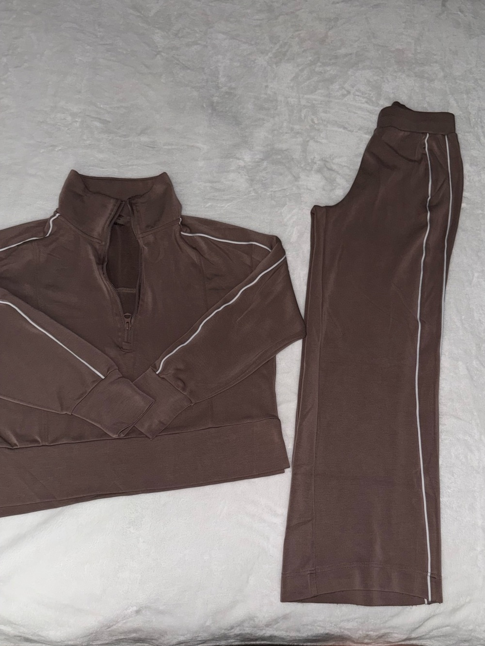 Danskin Brown Track Pants & Quarter-Zip Pullover Set